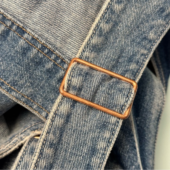 ZARA TRF Distressed Denim Overalls Boyfriend Fit Baggy 90s Y2K Vintage Wash M - Picture 12 of 15